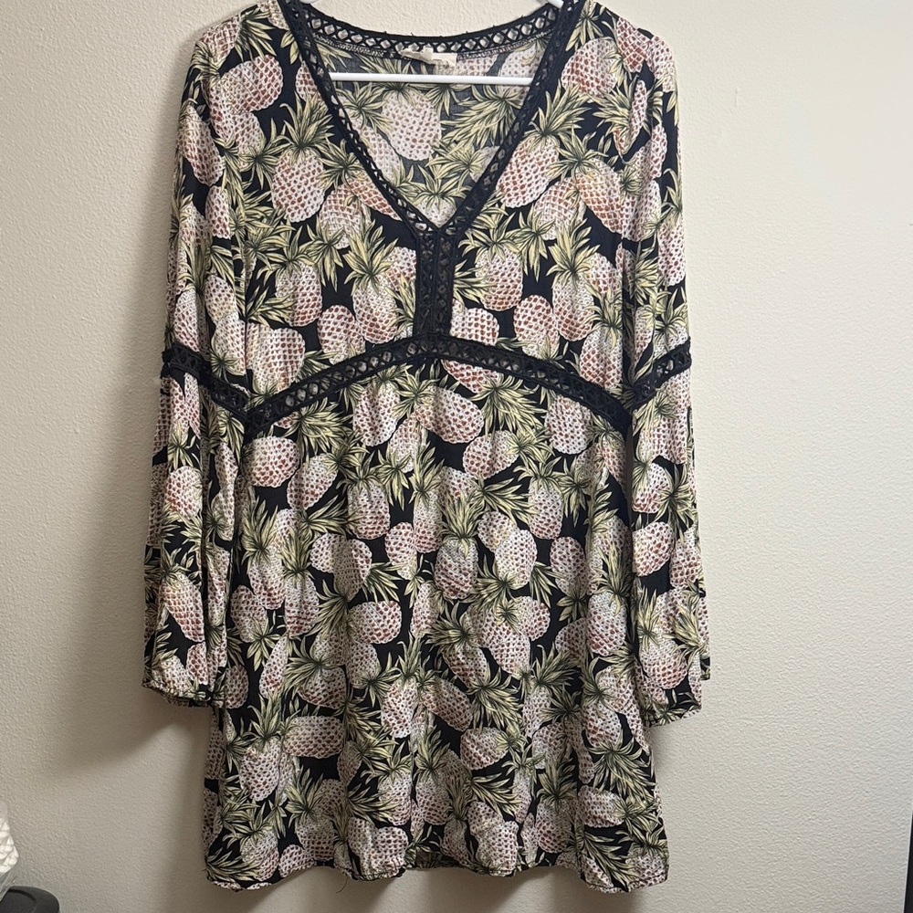 Entro Black and Cream Pineapple Dress